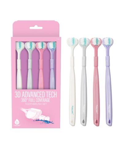 PURSONIC  3D Advanced Tech 360degree(s) Full Coverage Toothbrush Set (4-Pack)