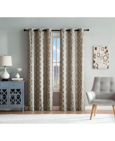 Kate Aurora Royal Living 2 Pack Venetian Semi Sheer Lattice Grommet Top Curtain Panels