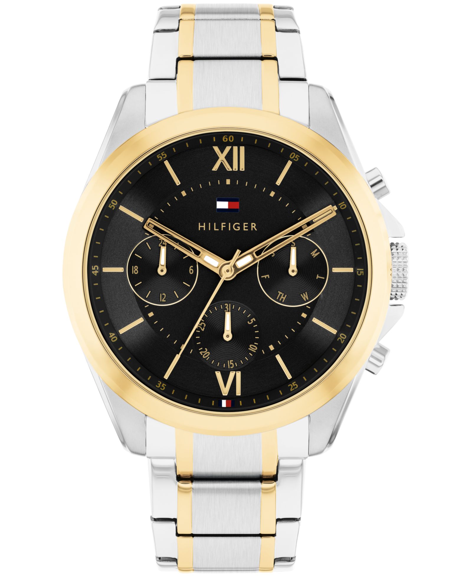 Tommy Hilfiger Men's Multifunction Two Tone Stainless Steel Bracelet Watch, 42mm