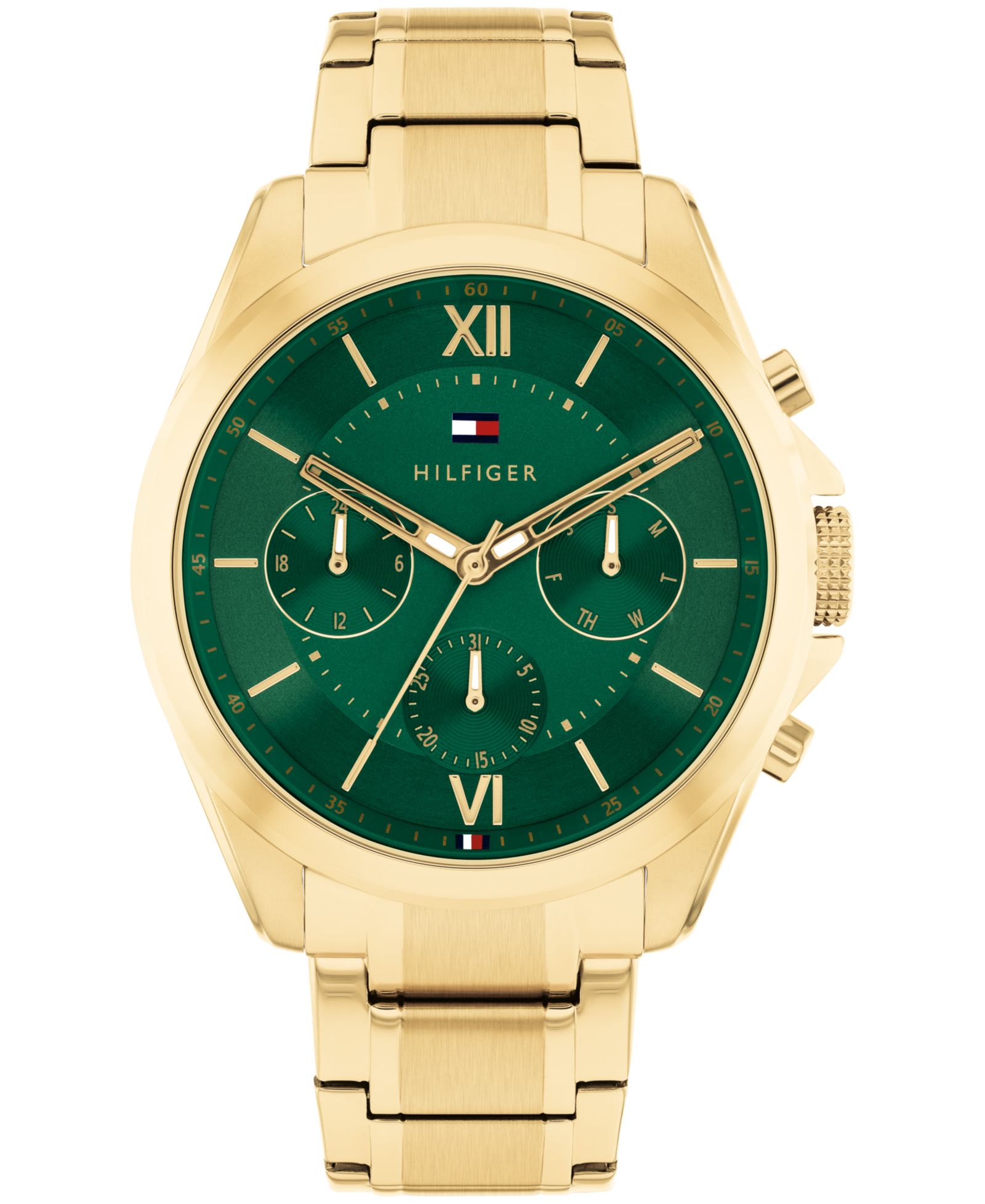 Tommy Hilfiger Men's Multifunction Gold Tone Stainless Steel Bracelet Watch, 42mm