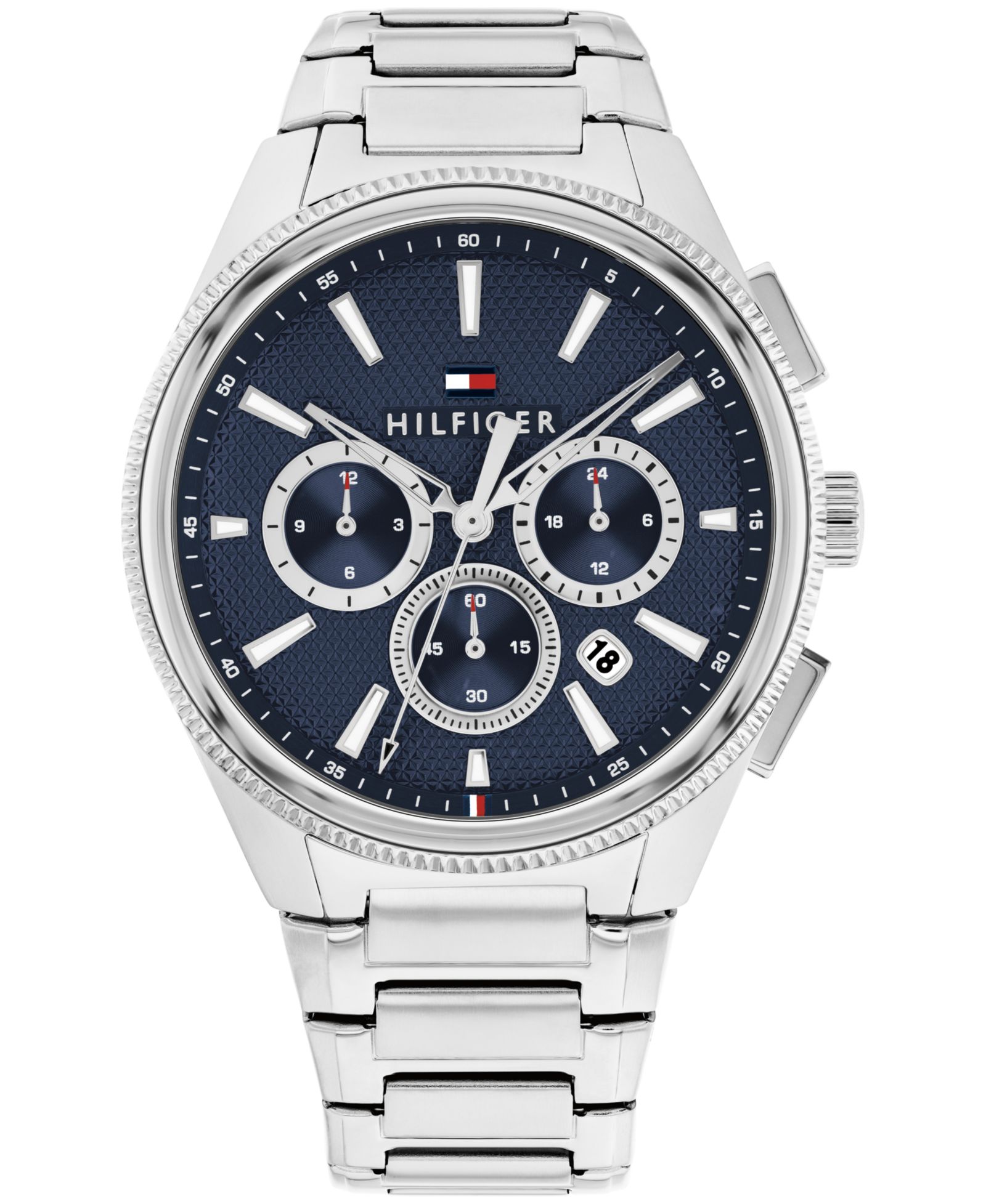 Tommy Hilfiger Men's Multifunction Silver Tone Stainless Steel Bracelet Watch, 43mm