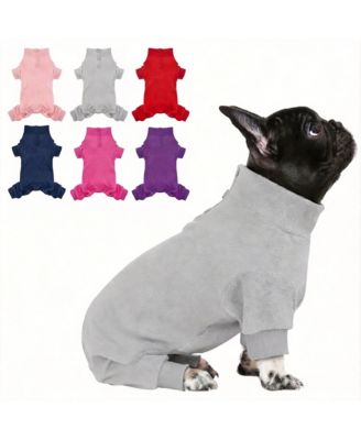 ARONKL Dog Fleece Pajamas with High Collar for Warmth and Comfort