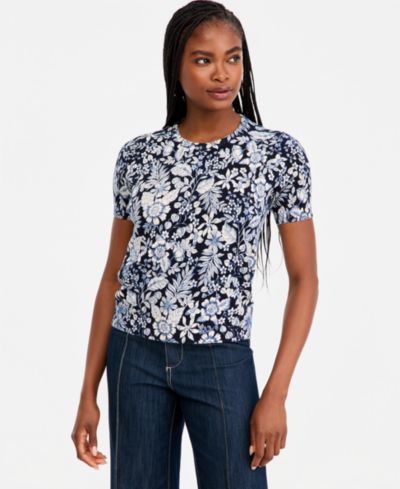 Женский хлопковый свитер Nautica Short-Sleeve Floral