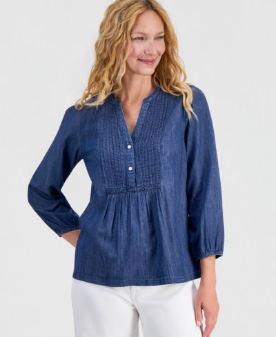 Женская блузка Nautica Chambray Pintuck Popover