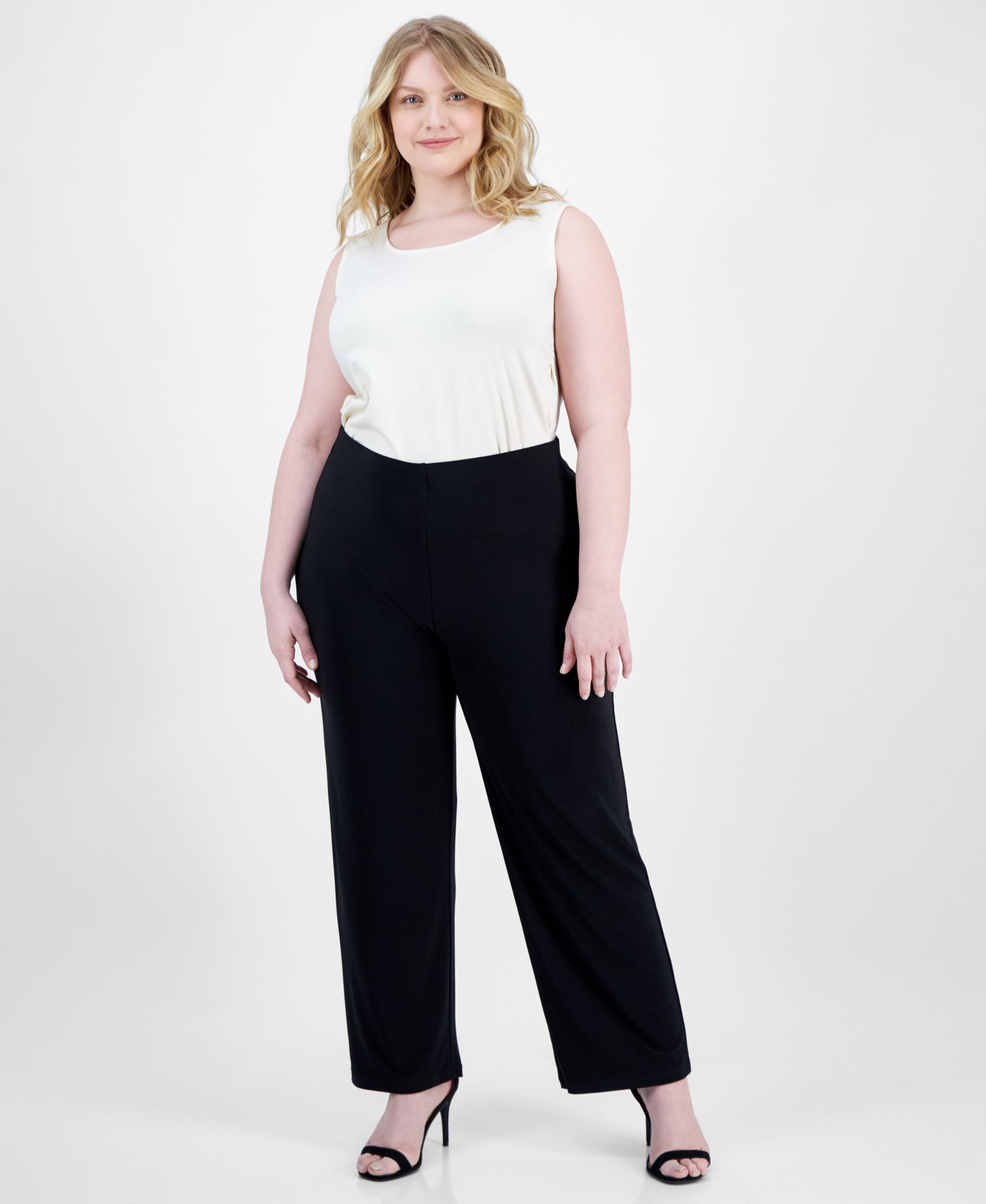 Брюки Anne Klein Essentials Plus Size Cropped Pull-On