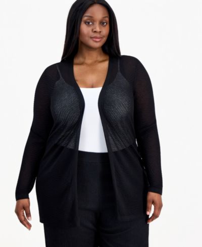 Кардиган Anne Klein Plus Size Semi-Sheer Textured-Pattern