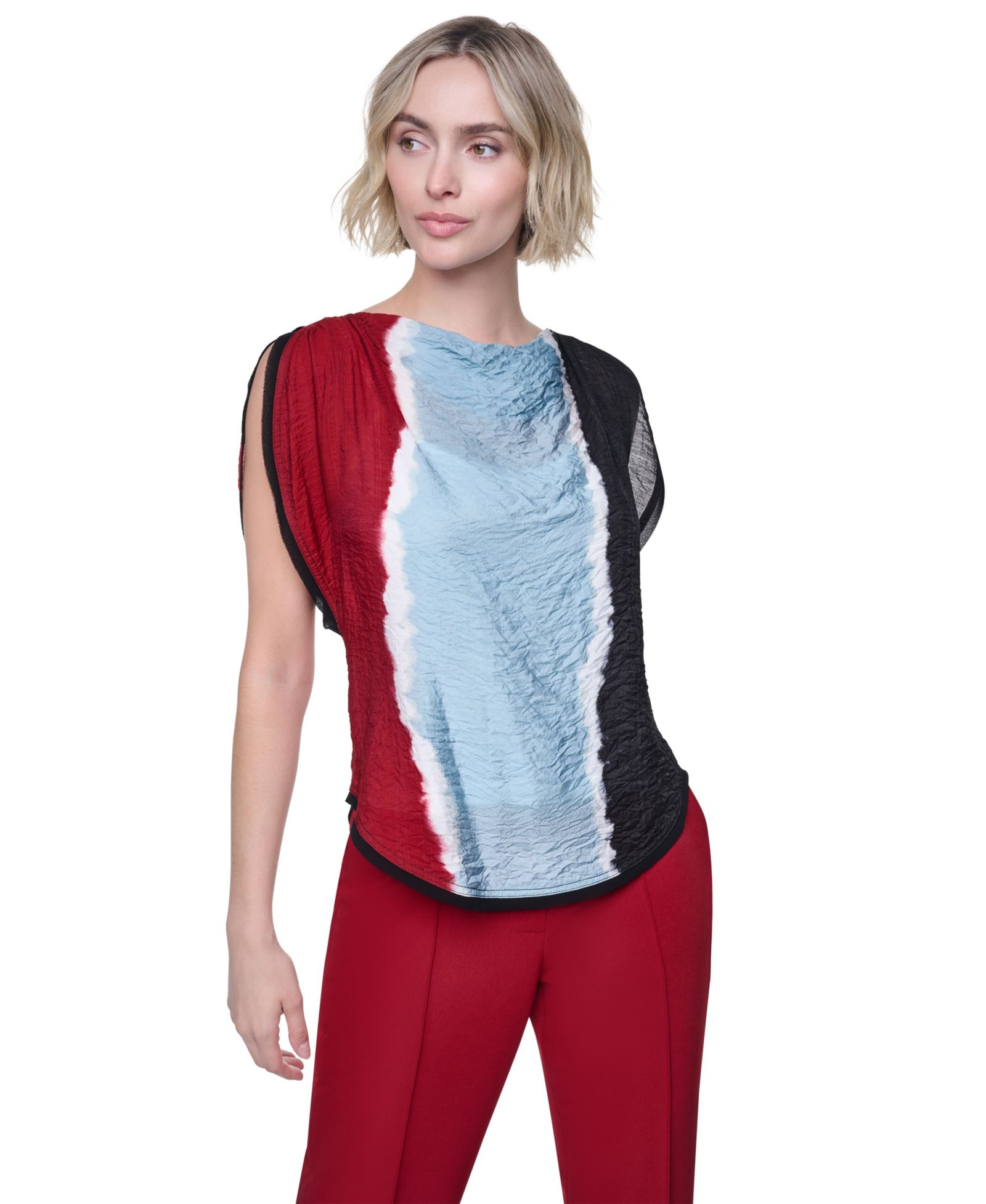 Топ DKNY Women's Voile Flutter с коротким рукавом