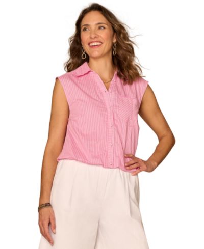 Женский топ Democracy Petite Smocked Collar Woven