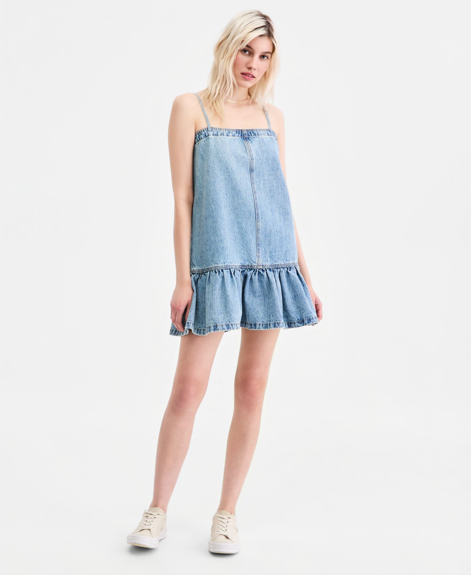 Женское платье BLANK NYC Cotton Denim Ruffled-Hem