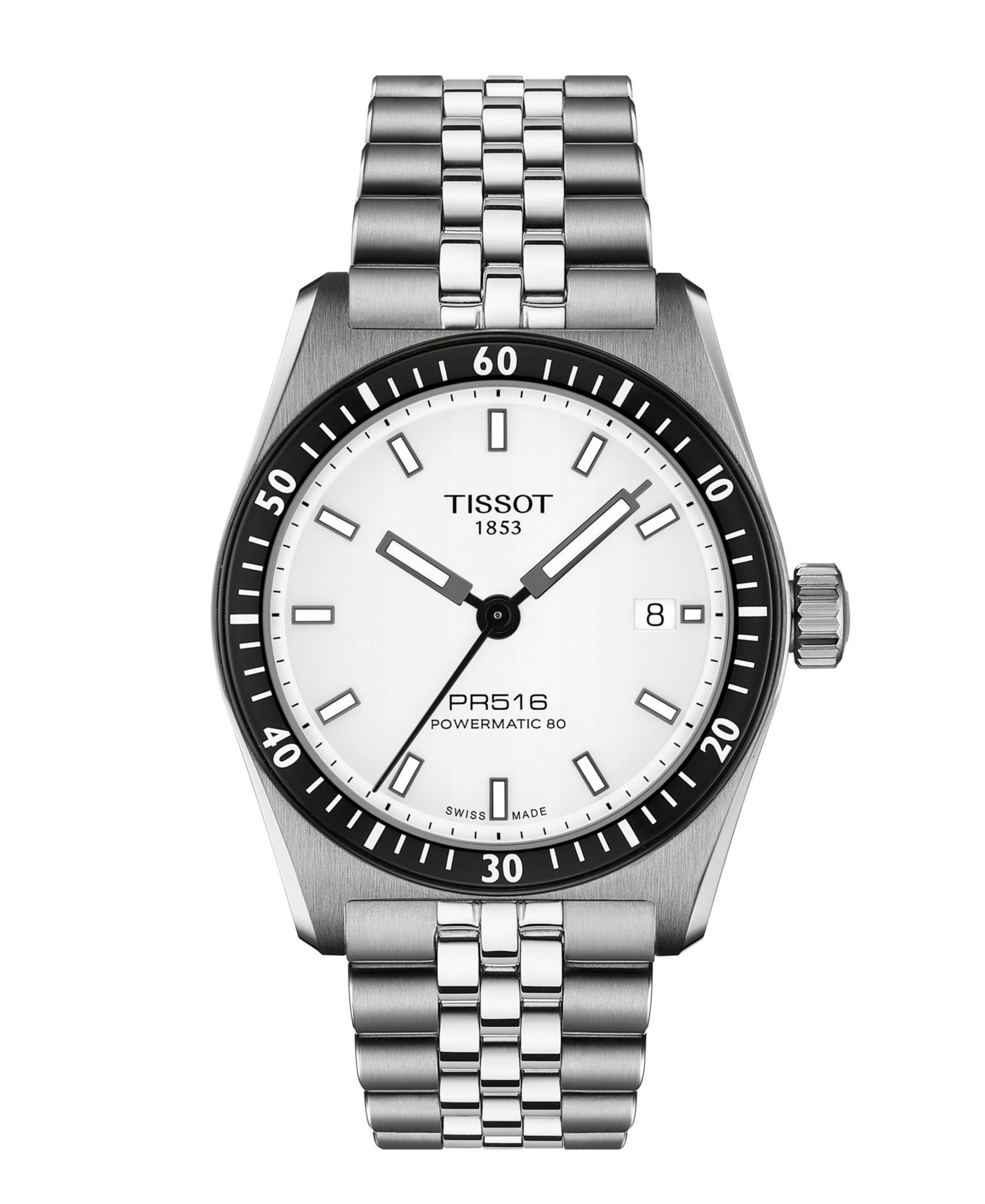 Унисекс часы Tissot Mineral Automatic White Dial Stainless Steel, 38mm