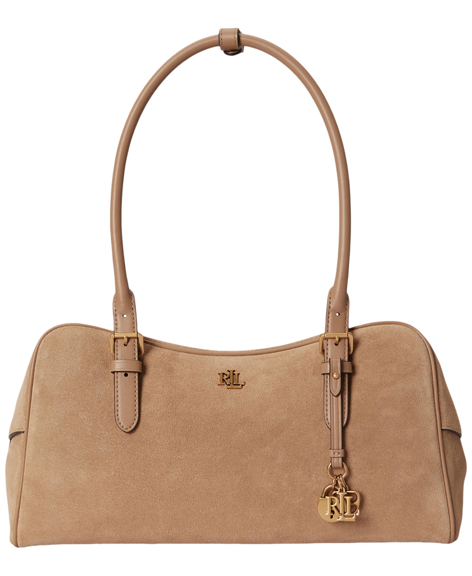 Lauren Ralph Lauren Marcy Large Suede Zip Satchel Bag