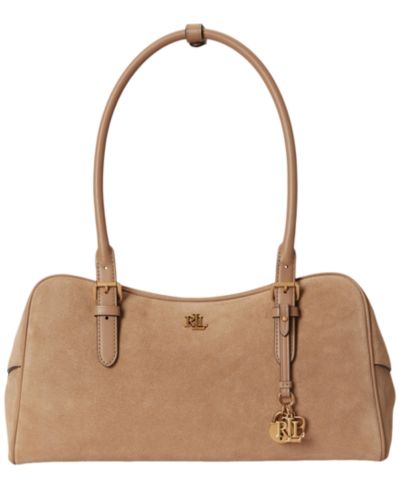 Lauren Ralph Lauren Marcy Large Suede Zip Satchel Bag