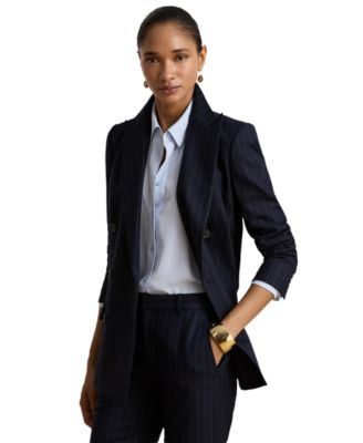 Lauren Ralph Lauren Women's Pinstripe Double-Breasted Twill Blazer