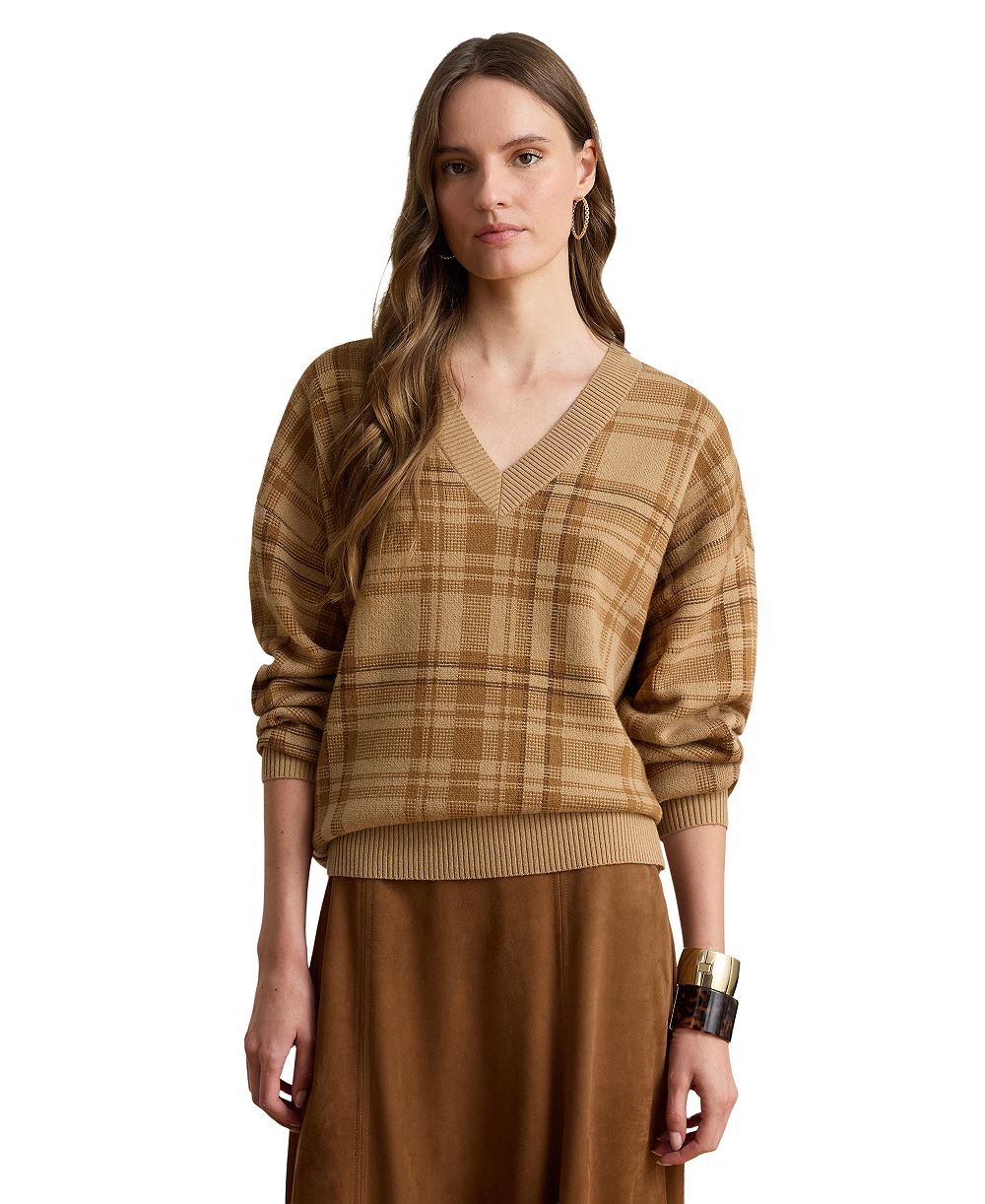 Женский джемпер Lauren Ralph Lauren в клетку V-Neck