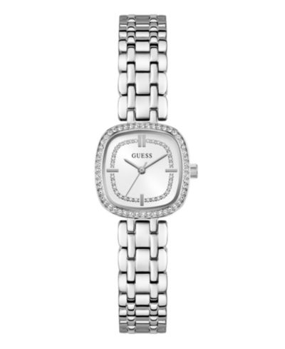 GUESS Women's Quartz Silver-Tone Stainless Steel Analog Watch, 25mm
