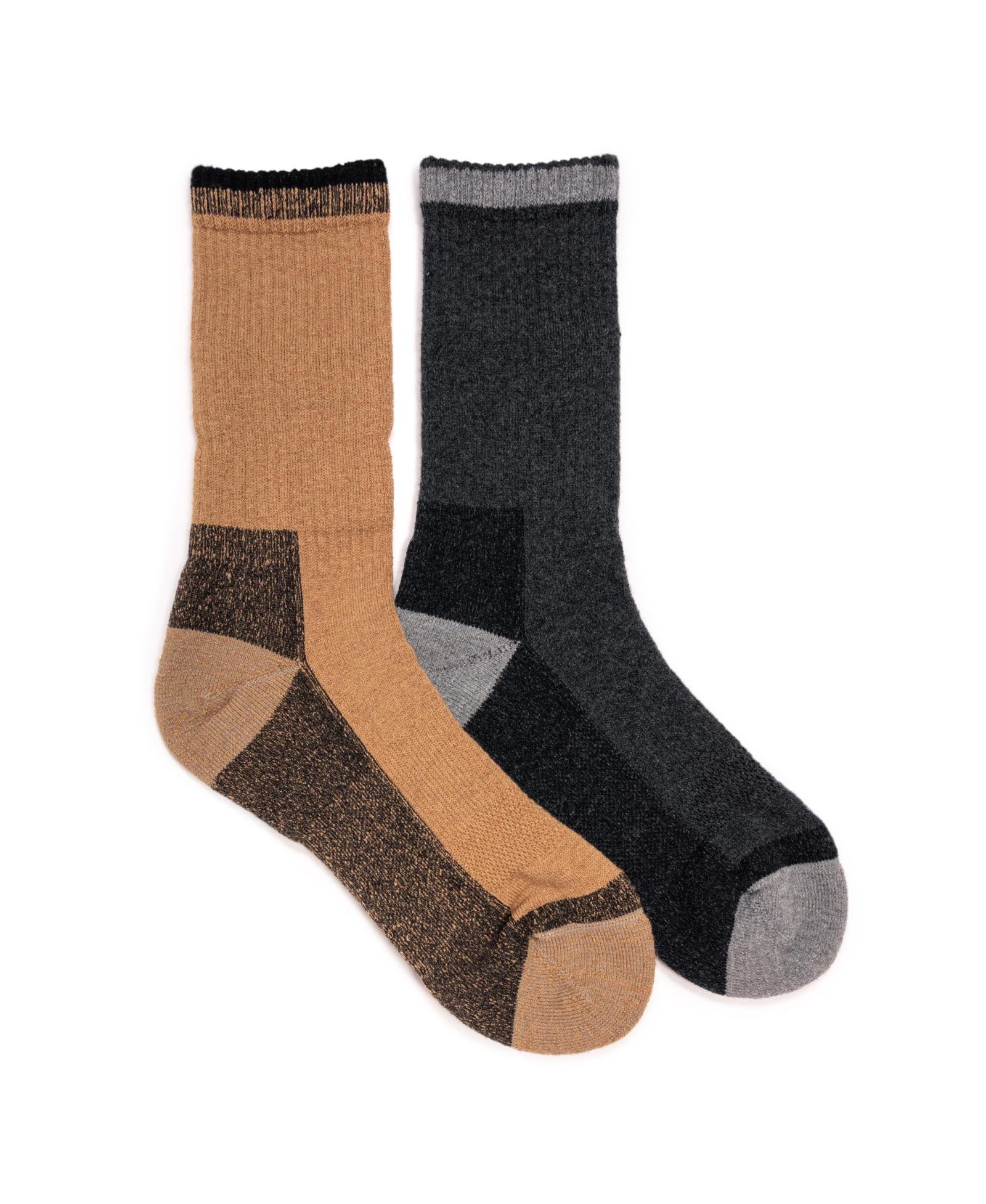 Ruff N Tuff Men's Work Wear Merino Wool Blend Crew Socks, 2 Pair Pack