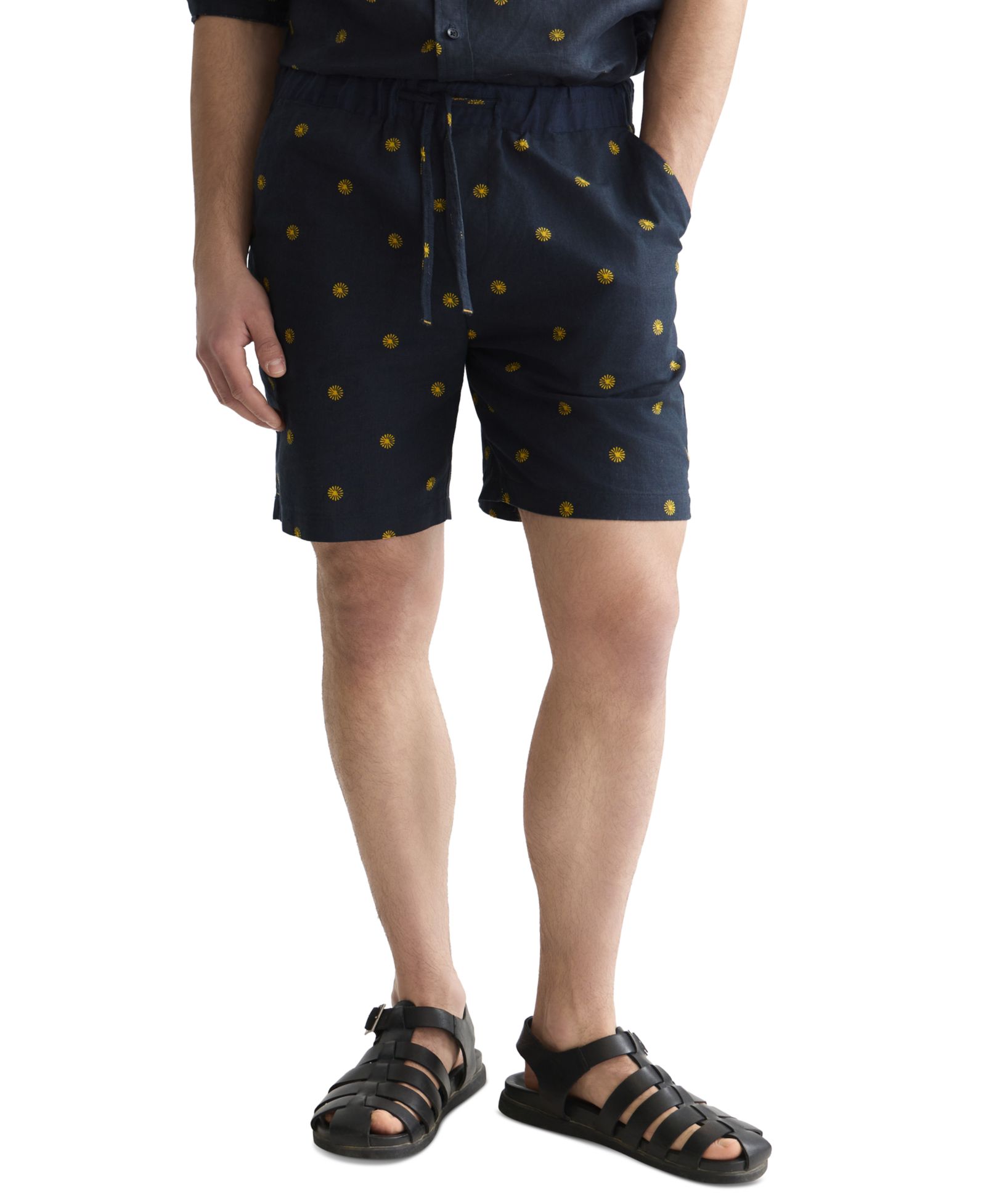 SCOTCH & SODA Men's Linen Blend Printed Shorts