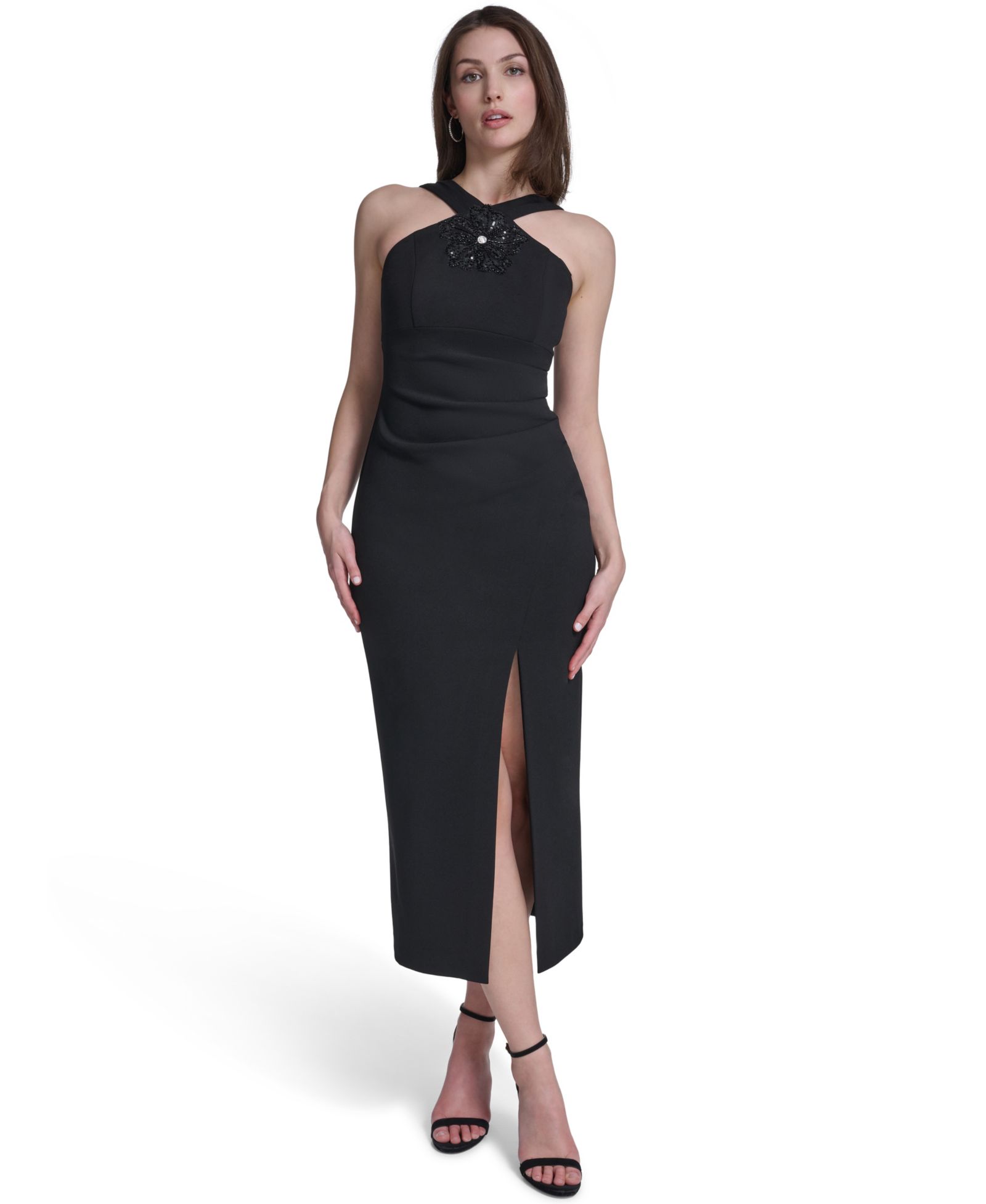 Платье Eliza J Women's Slit Halter Neck Midi