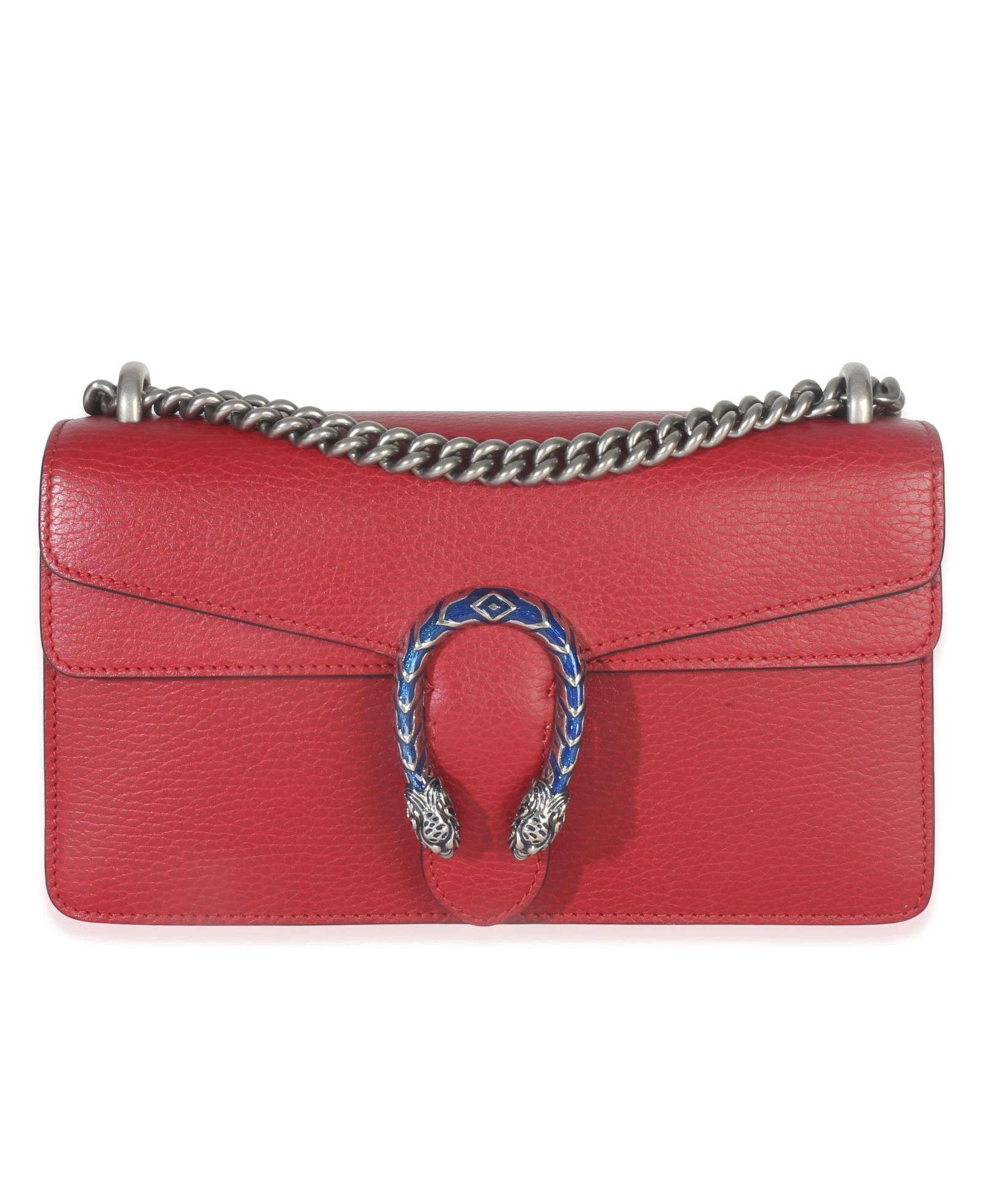 Pre-Owned Gucci Red Pebbled Calfskin Small Dionysus Shoulder Bag