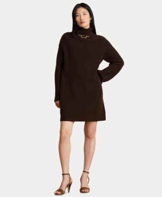 Lauren Ralph Lauren женское платье-свитер Areena из шерсти и кашемира с воротником-гольф и силуэтом кокон
