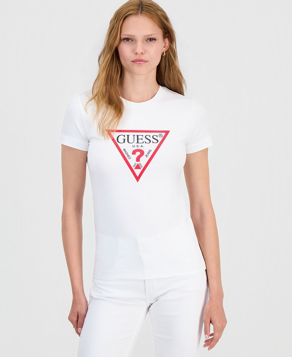 GUESS Women's New Short-Sleeve Original Embellished T-Shirt