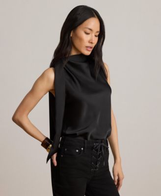 Блузка Lauren Ralph Lauren Women's Tie-Neck без рукавов