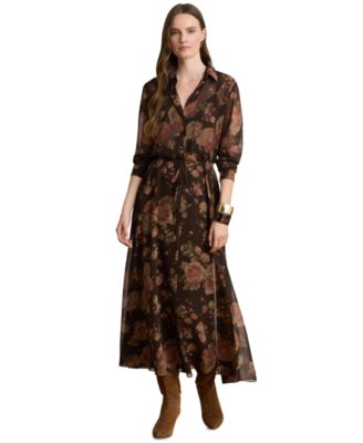 Lauren Ralph Lauren Women's Floral-Print Chiffon Shirtdress