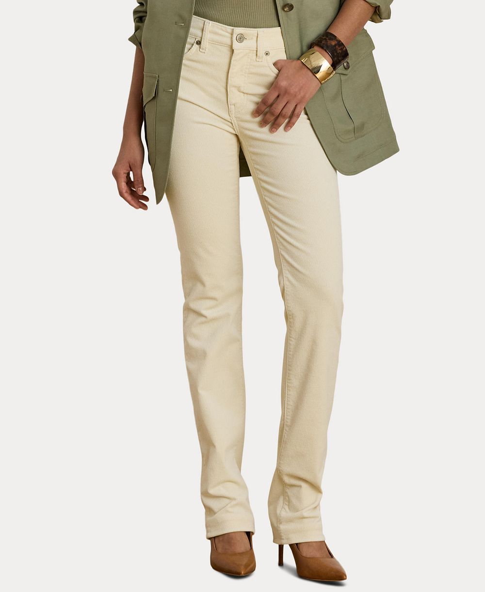 Lauren Ralph Lauren Women's Mid-Rise Slim-Straight Corduroy Pants