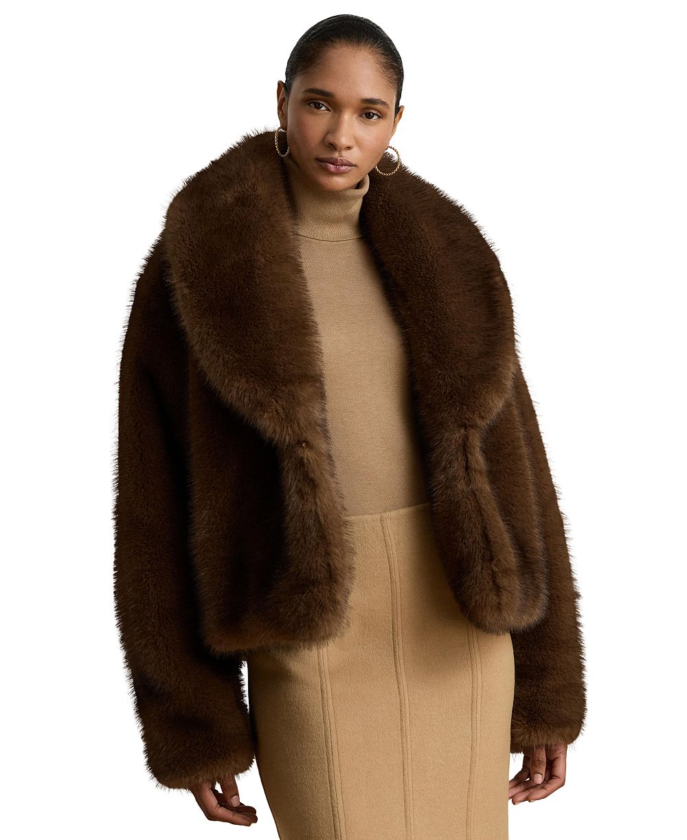 Женское пальто Lauren Ralph Lauren с воротником-капюшоном из искусственного меха
