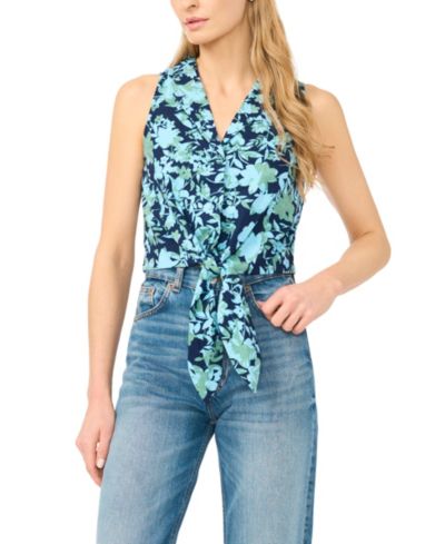 Женский топ CeCe Women's Sleeveless Tie-Front Collared Vest