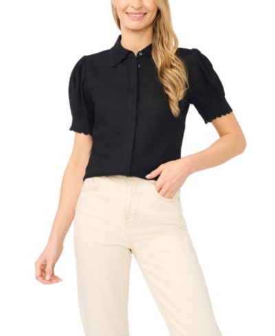 CeCe Women's Short-Sleeve рубашка с воротником
