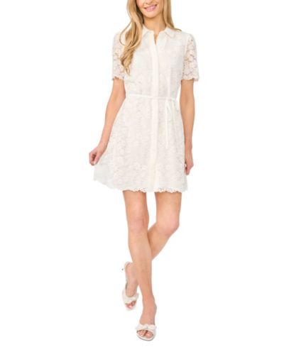 CeCe Женский Short-Sleeve Collared Belted Dress