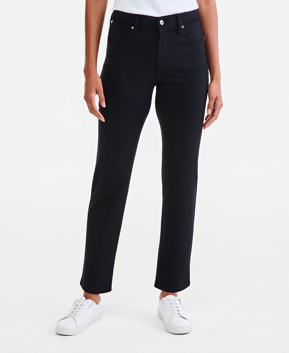 Style & Co Petite High-Rise Straight-Leg Ponte Pants, Macy's Exclusive