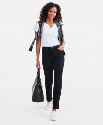 Style & Co Женские брюки ponte с высокой талией и прямыми штанинами