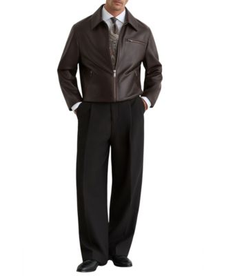 REISS Men's Strader Moto Leather Jacket