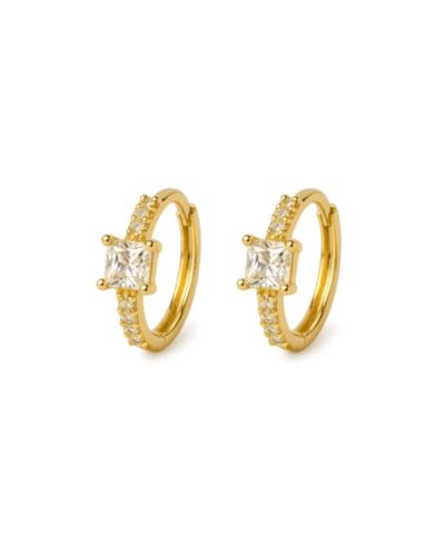 Dloria Lila Square-Cut Huggie Hoop Earrings