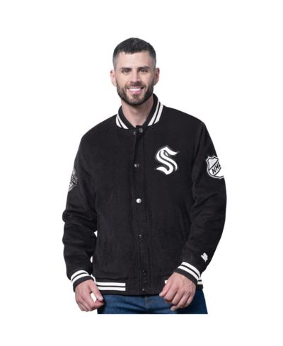 Мужская университетская куртка Starter Black Seattle Kraken Blackout Varsity
