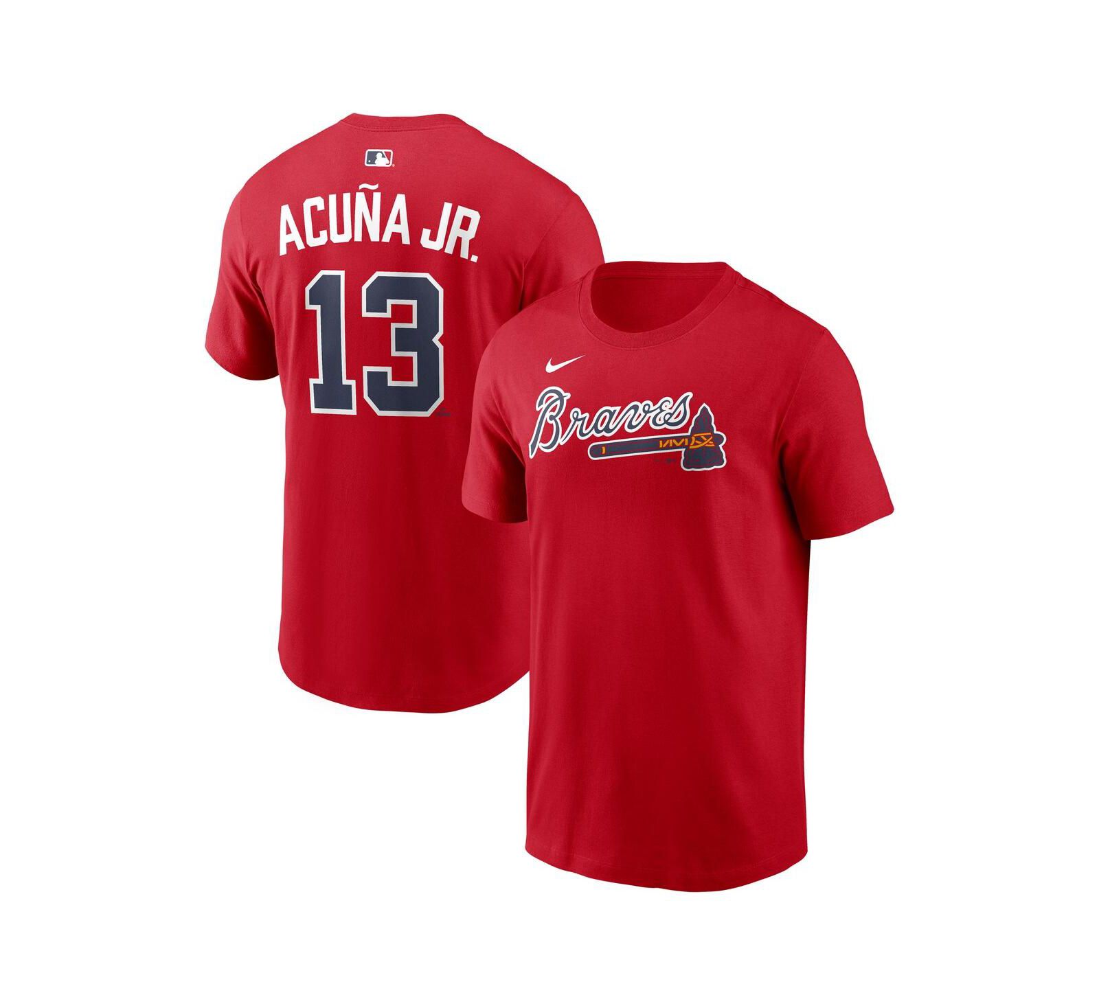 Мужская футболка Nike Ronald Acuña Jr. Red Atlanta Braves Home Name & Number T-Shirt