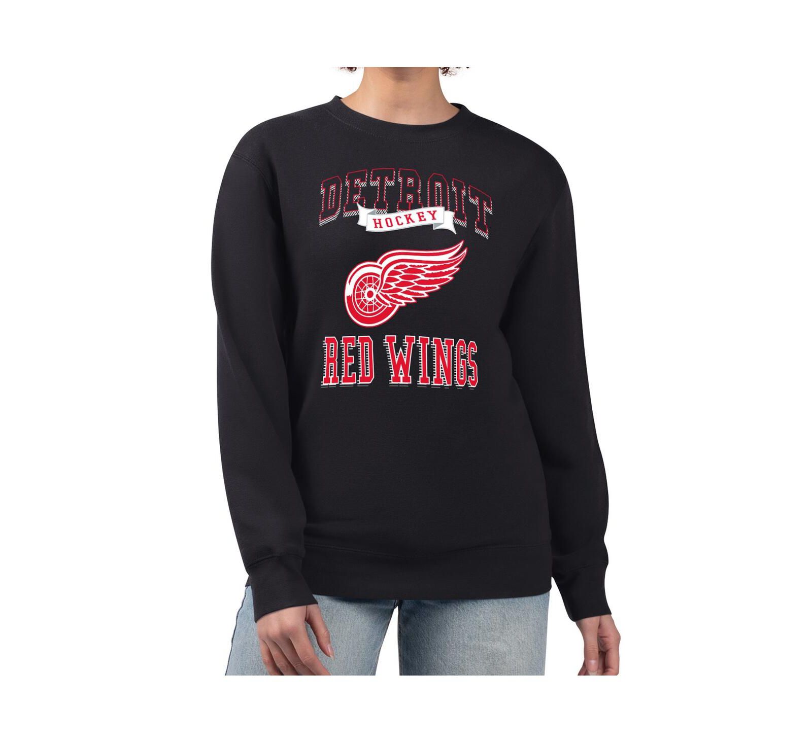 Женская толстовка G-III 4Her by Carl Banks Black Detroit Red Wings Team Logo Tri-Blend Fleece Pullover