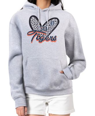 Женское худи с леопардовым сердцем и логотипом Detroit Tigers, цвет меланж gray, G-III 4Her by Carl Banks
