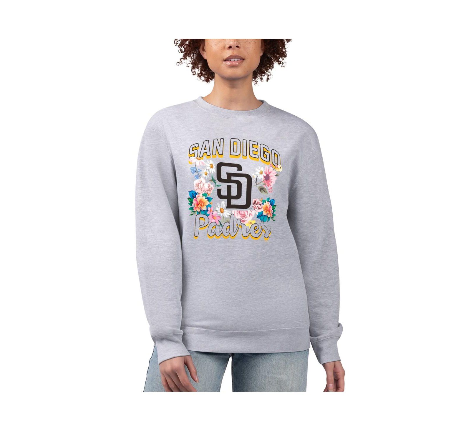 G-III 4Her by Carl Banks Женская флисовая толстовка San Diego Padres Flowers Graphic Heather Gray