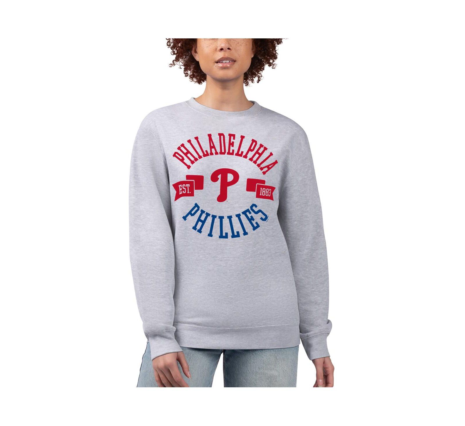 G-III 4Her by Carl Banks Женский свитшот Philadelphia Phillies Team Logo Fleece Pullover Heather Gray