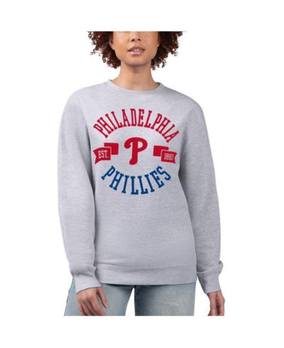 G-III 4Her by Carl Banks Женский свитшот Philadelphia Phillies Team Logo Fleece Pullover Heather Gray