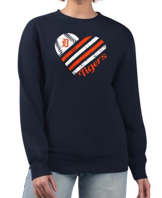 Женский свитшот G-III 4Her by Carl Banks Navy Detroit Tigers Heart Logo Fleece Pullover