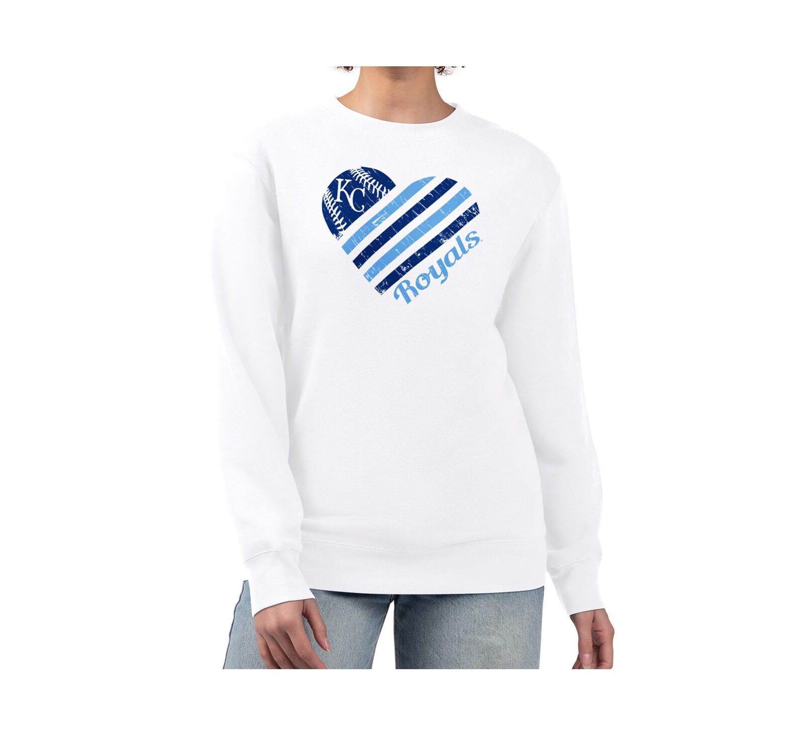 Женский свитшот G-III 4Her by Carl Banks White Kansas City Royals Heart Logo Fleece