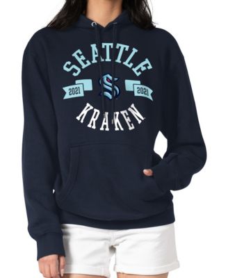 Женское худи G-III 4Her by Carl Banks Navy Seattle Kraken City Graphic Fleece Pullover
