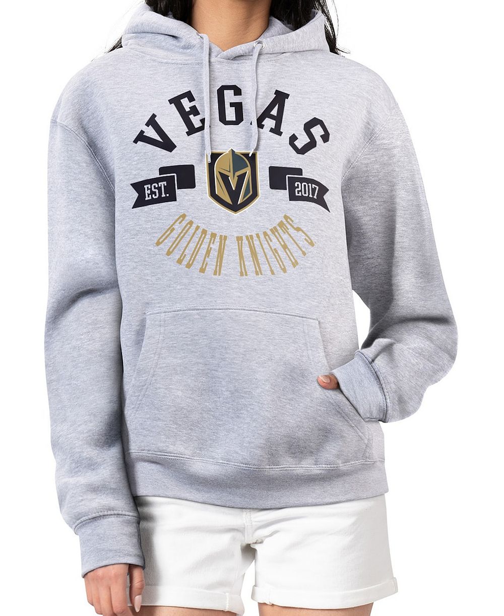G-III 4Her by Carl Banks Женское худи с капюшоном из флиса с графическим принтом Vegas Golden Knights, цвет меланж серый