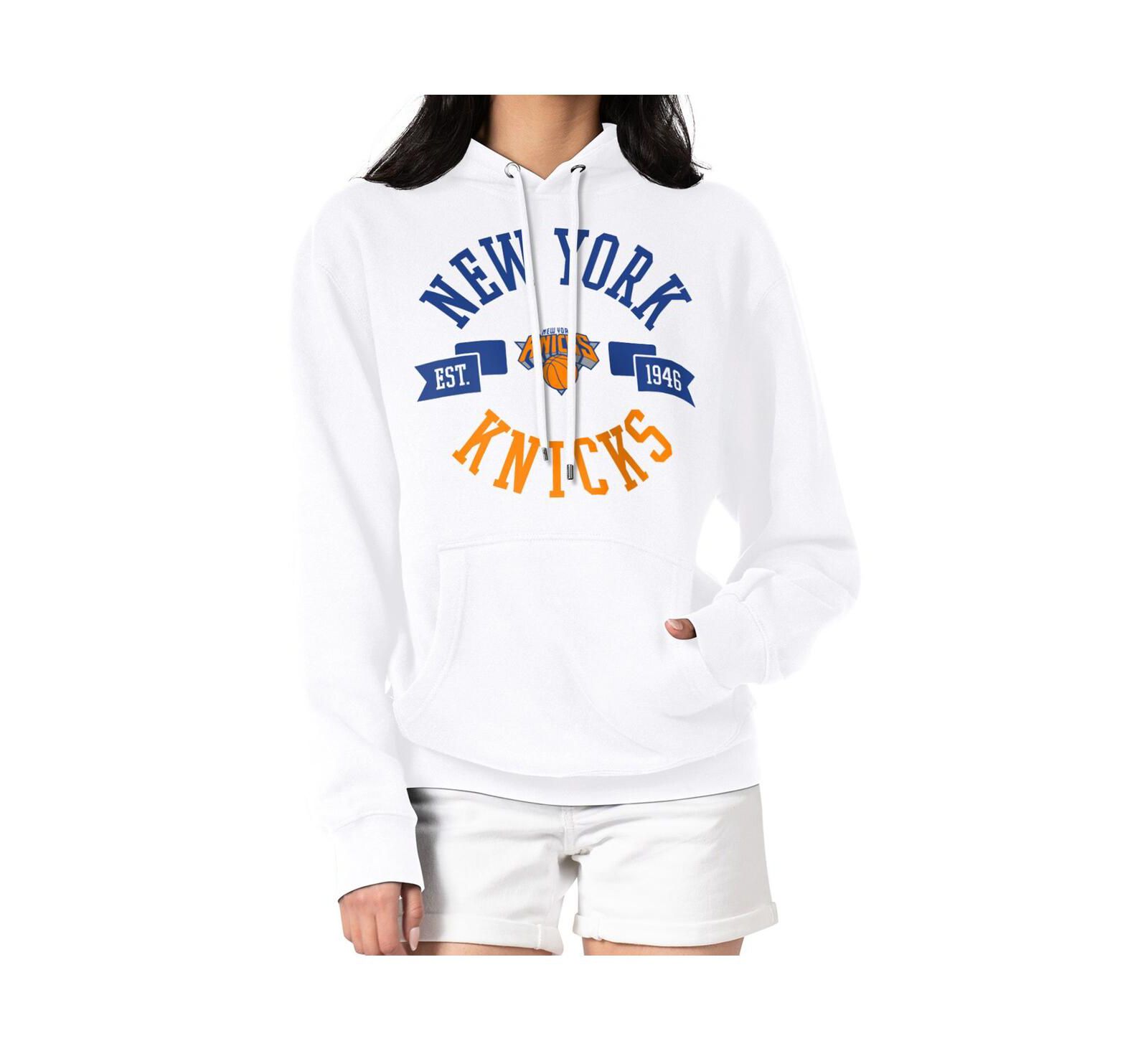 Женское худи G-III 4Her by Carl Banks White New York Knicks City Pullover