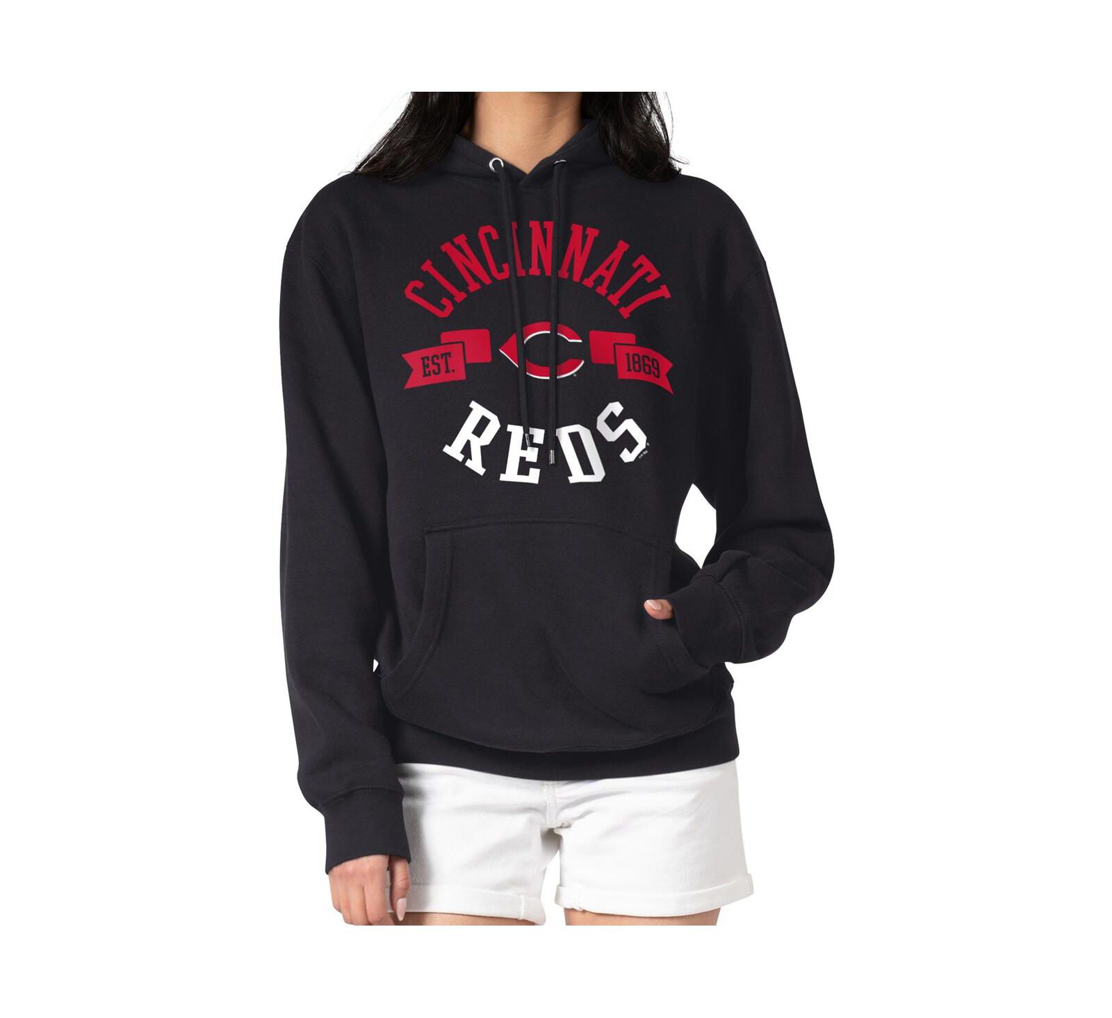 Женская толстовка G-III 4Her by Carl Banks Black Cincinnati Reds City Graphic Pullover Hoodie