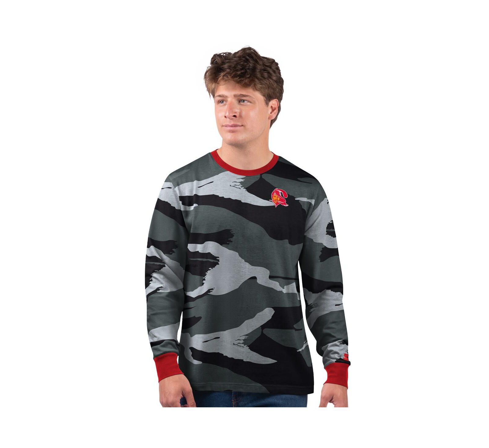 Starter Men's Gray/Charcoal Tampa Bay Buccaneers Thursday Night Gridiron Vintage Logo Long Sleeve T-Shirt
